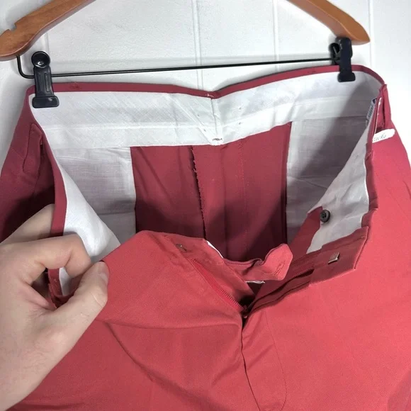 NEW Vintage Halrin Pants Un-hemmed - Solid Pink Retro Cotton Blend Slacks - Picture 7 of 12